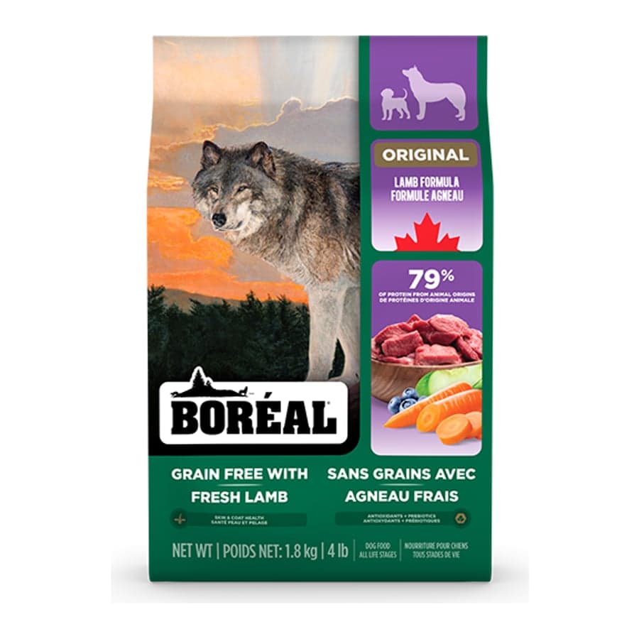 A bag of Boréal Original Lamb Formula grain-free dog food
