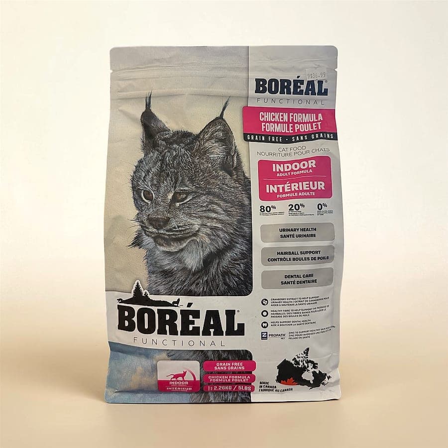 A bag of Boréal Functional Indoor cat food