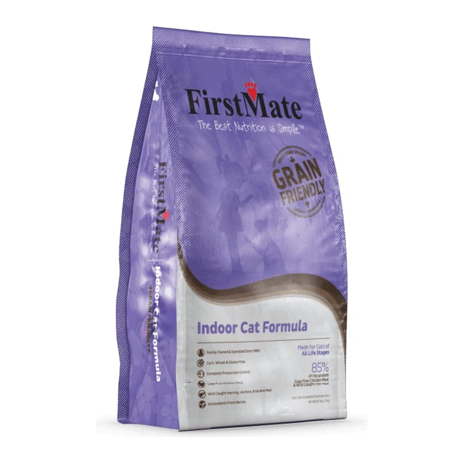 A bag of FirstMate Grain Friendly Indoor Cat Formula