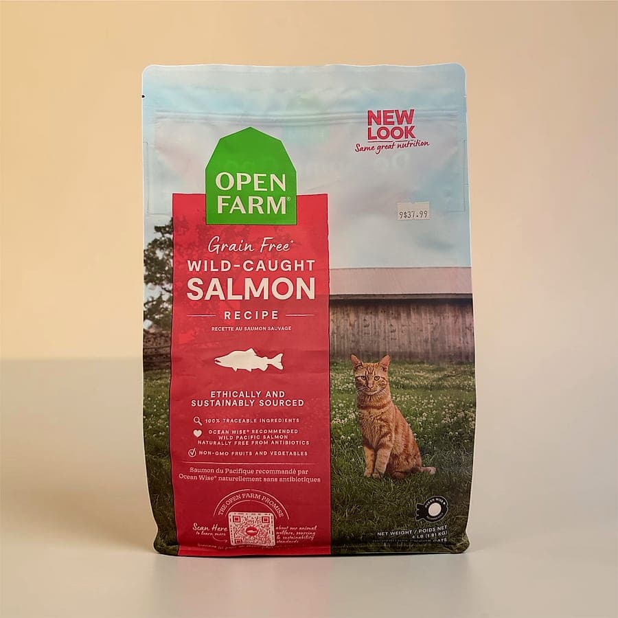 A bag of Open Farm Wild-Caught Salmon cat food